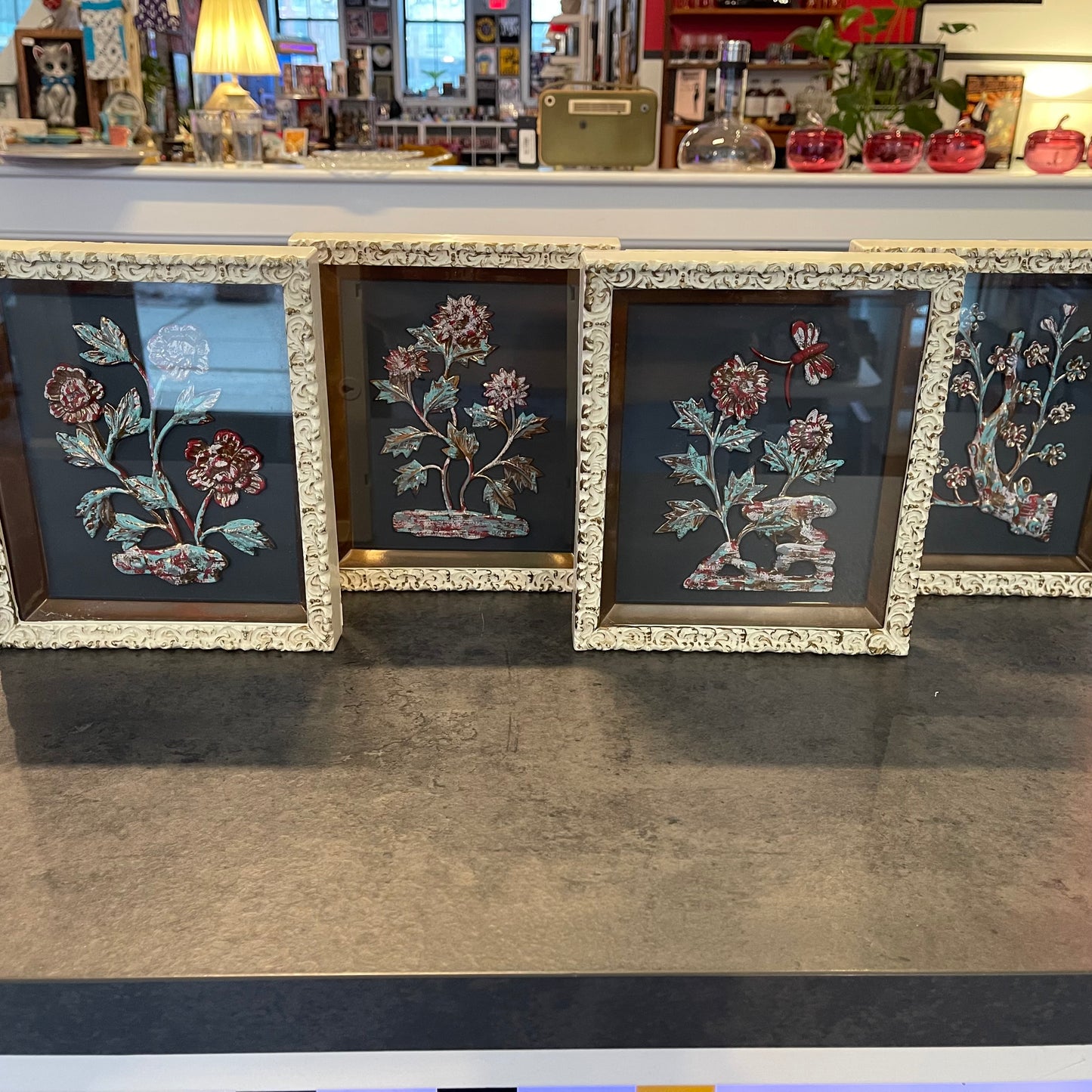 Set of 4 3D Molded MCM Art
