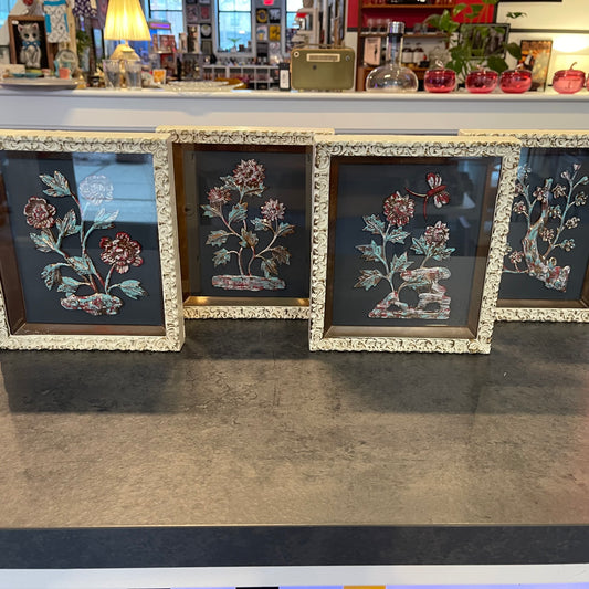 Set of 4 3D Molded MCM Art