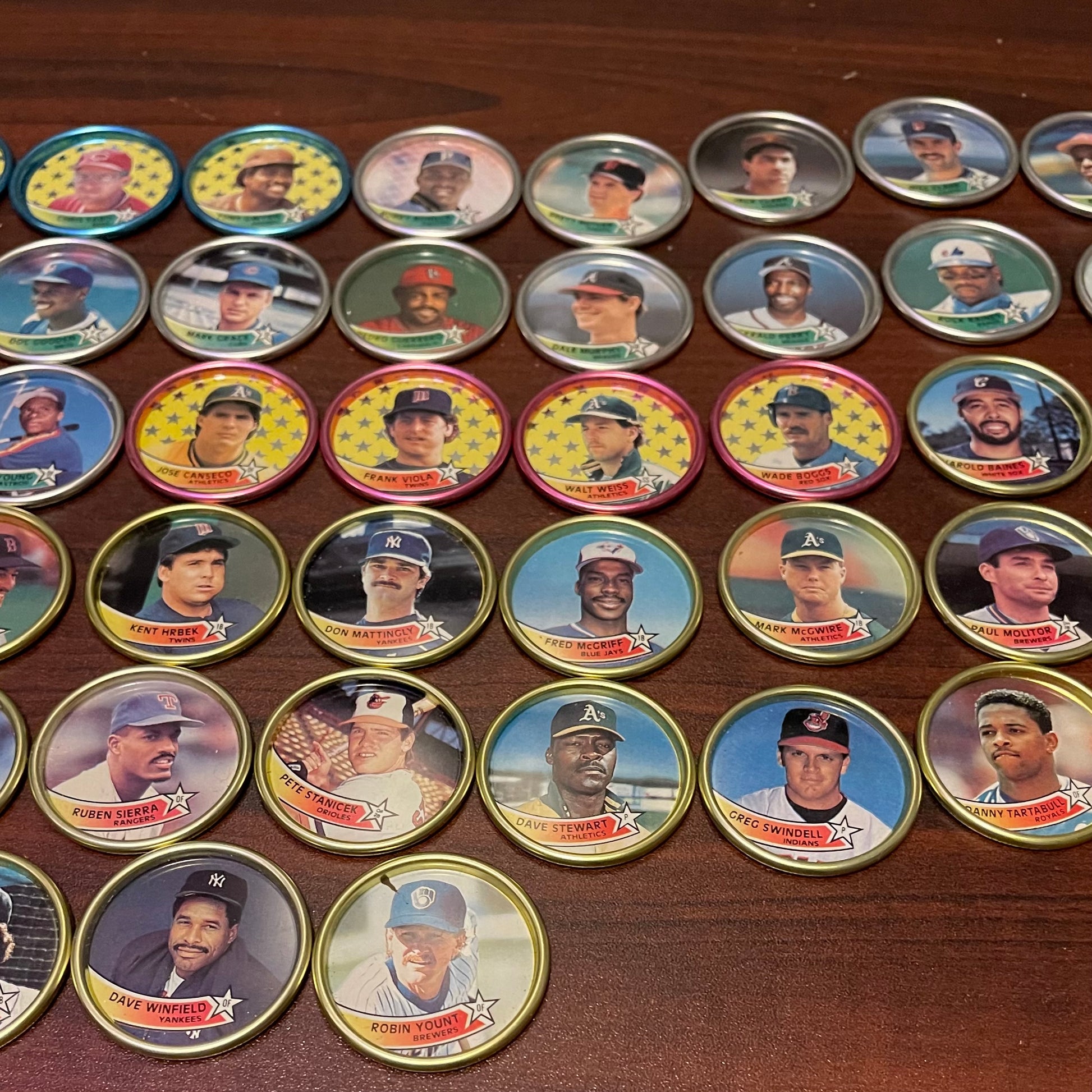 Lot of 48 Topps Baseball Coins 1989