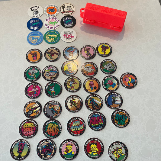 Set of 40 Hawaiian Milkcaps/Pogs