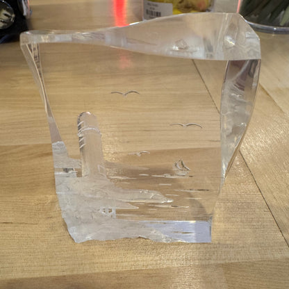 Lucite Lighthouse Art