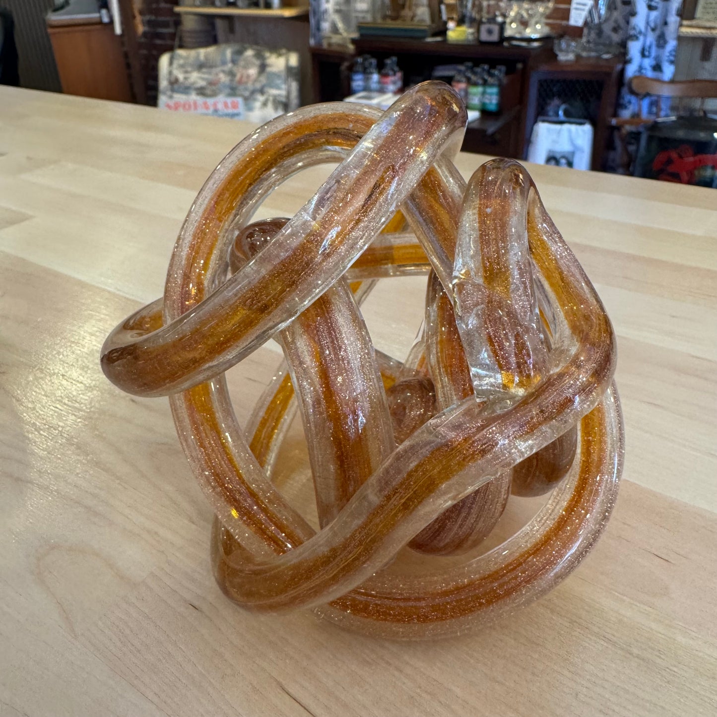 Gold Blown Glass Art Piece 5"
