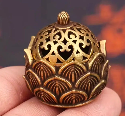 Metal Lotus Cone Incense Burner