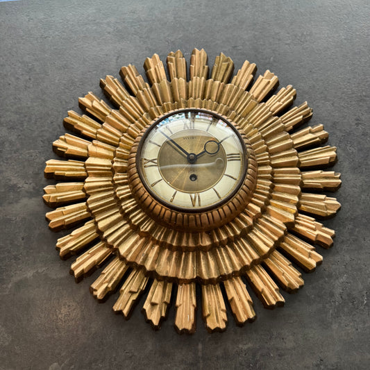 Vintage MCM Welby 8-Day Starburst Wall Clock (Untested)