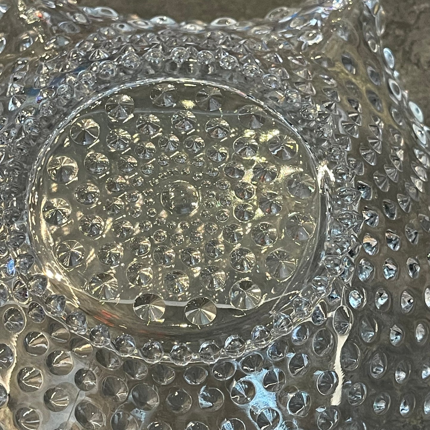 Duncan Miller Glass Hobnail Ruffle Bowl