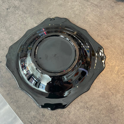 Set if 8 LE Smith Black Glass Saucers