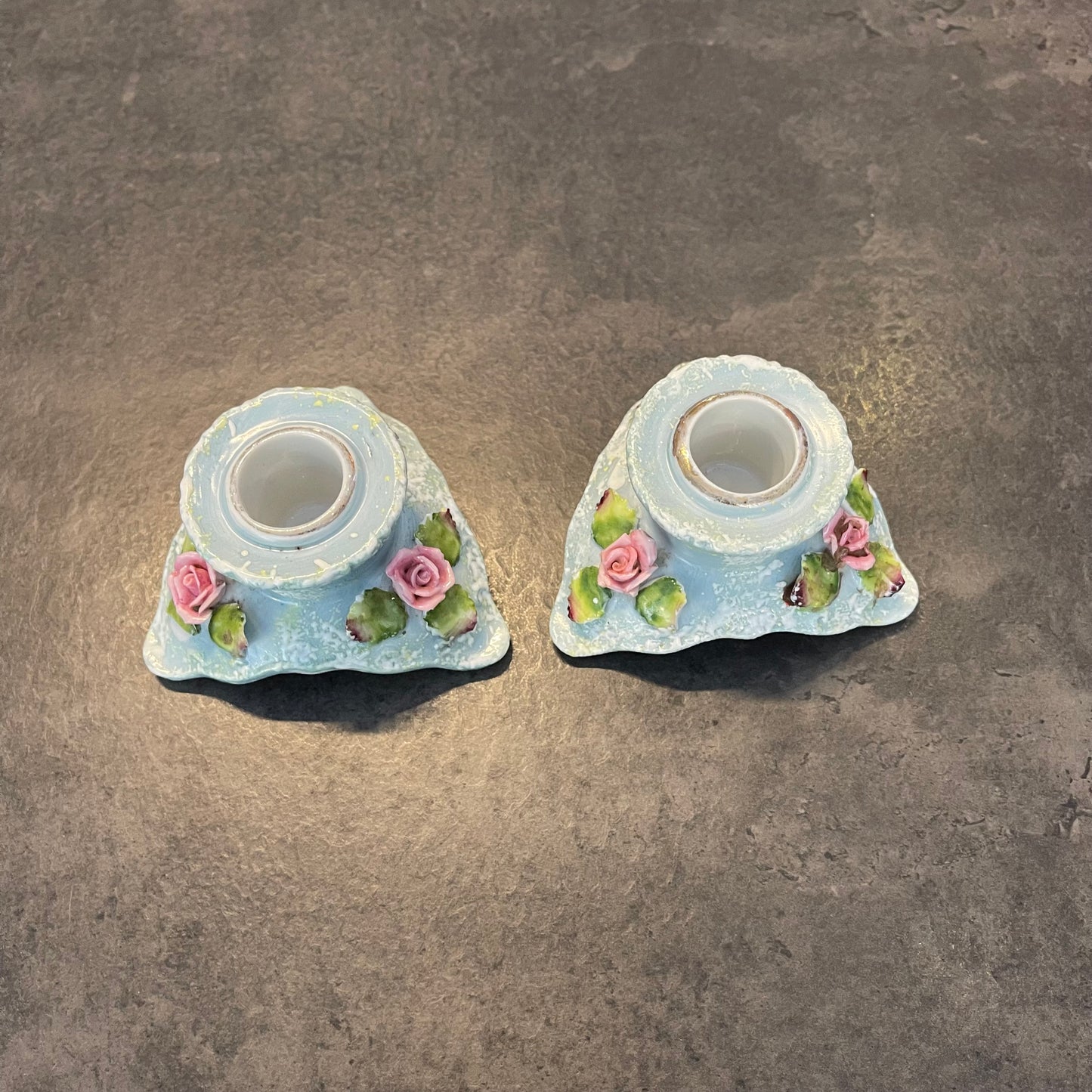 Pair of Porcelain Candlestick Holders