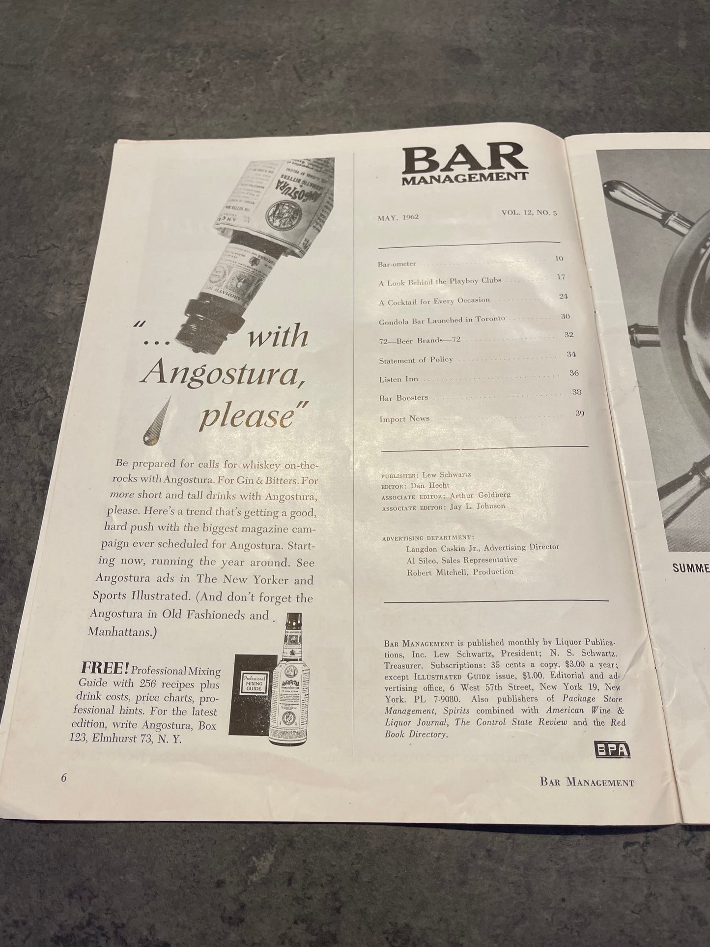 1962 Bar Management Magazine