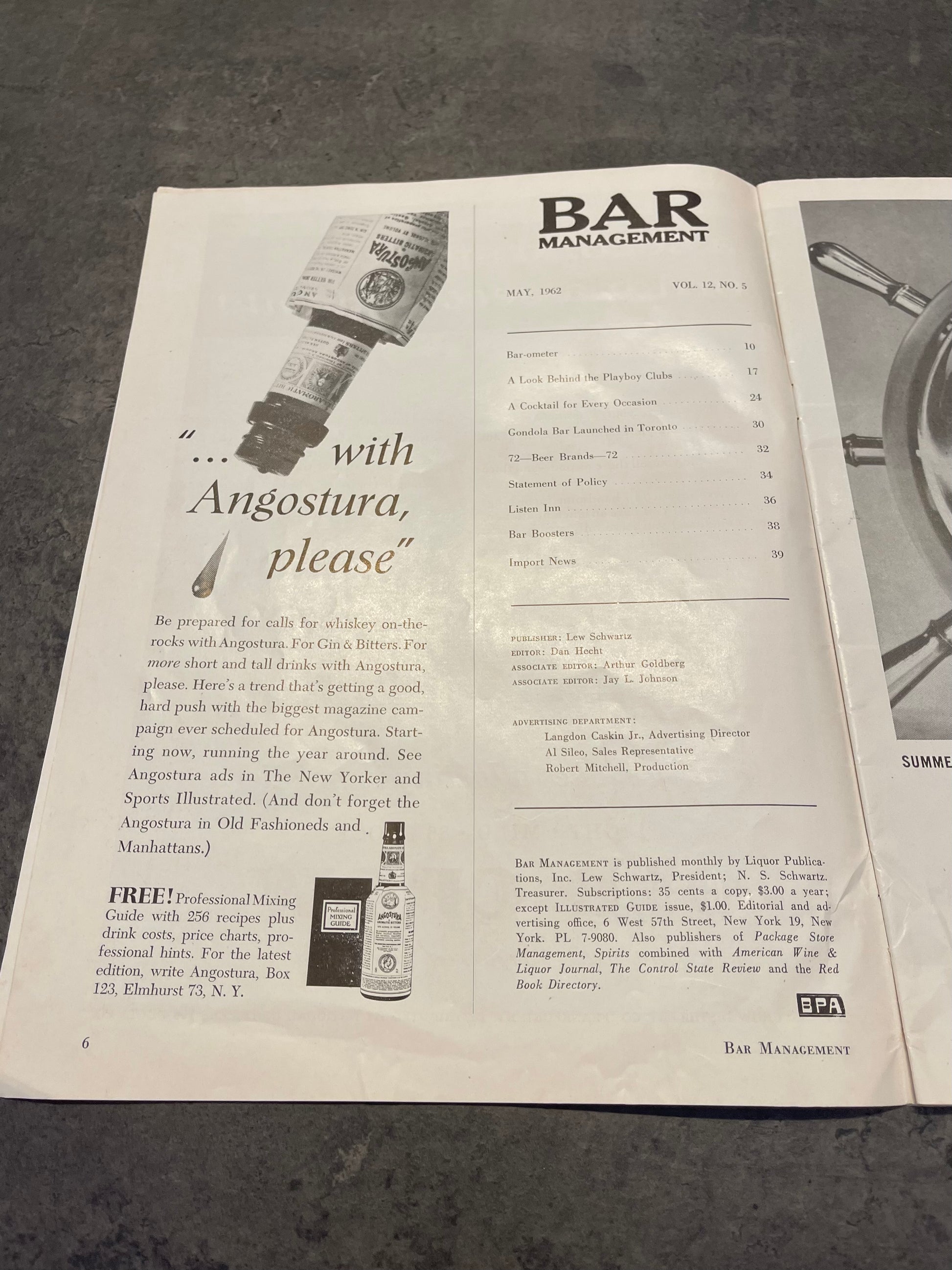 1962 Bar Management Magazine