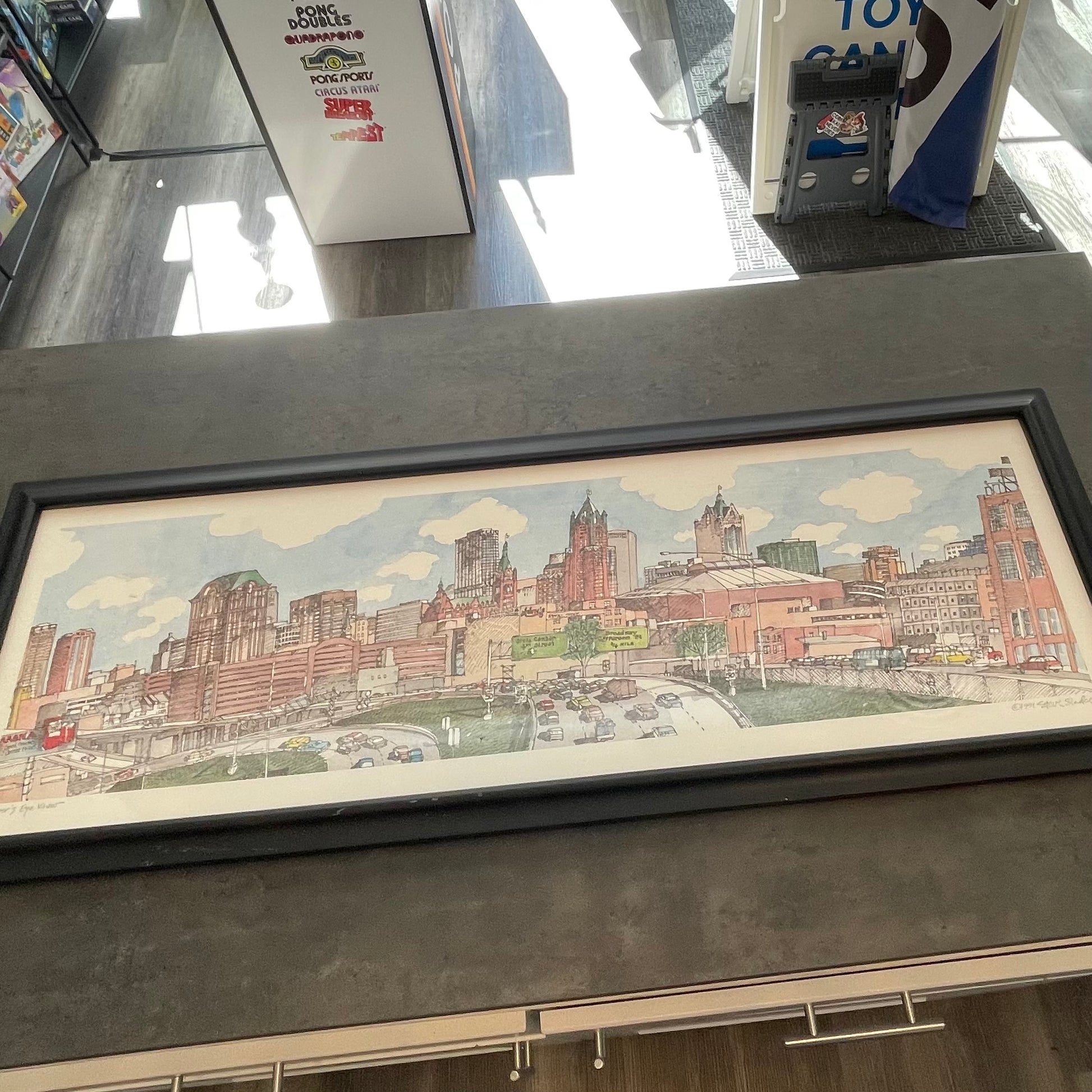 Milwaukee Skyline Ink and Watercolor