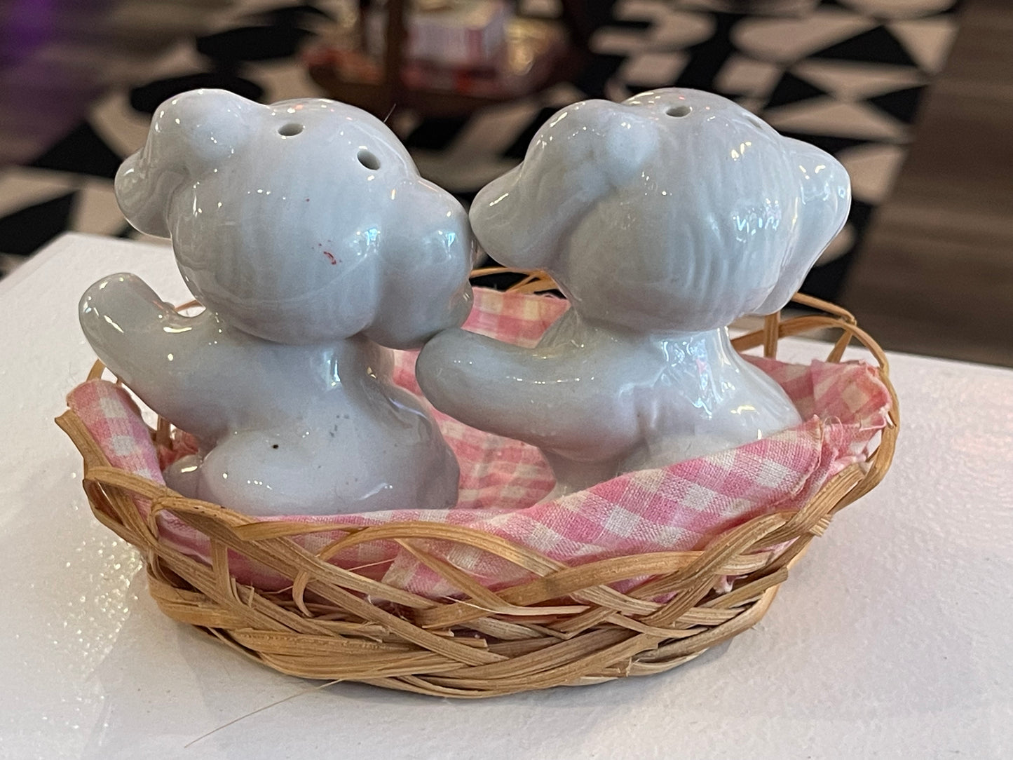 Basket of Puppies Salt and Pepper Shakers