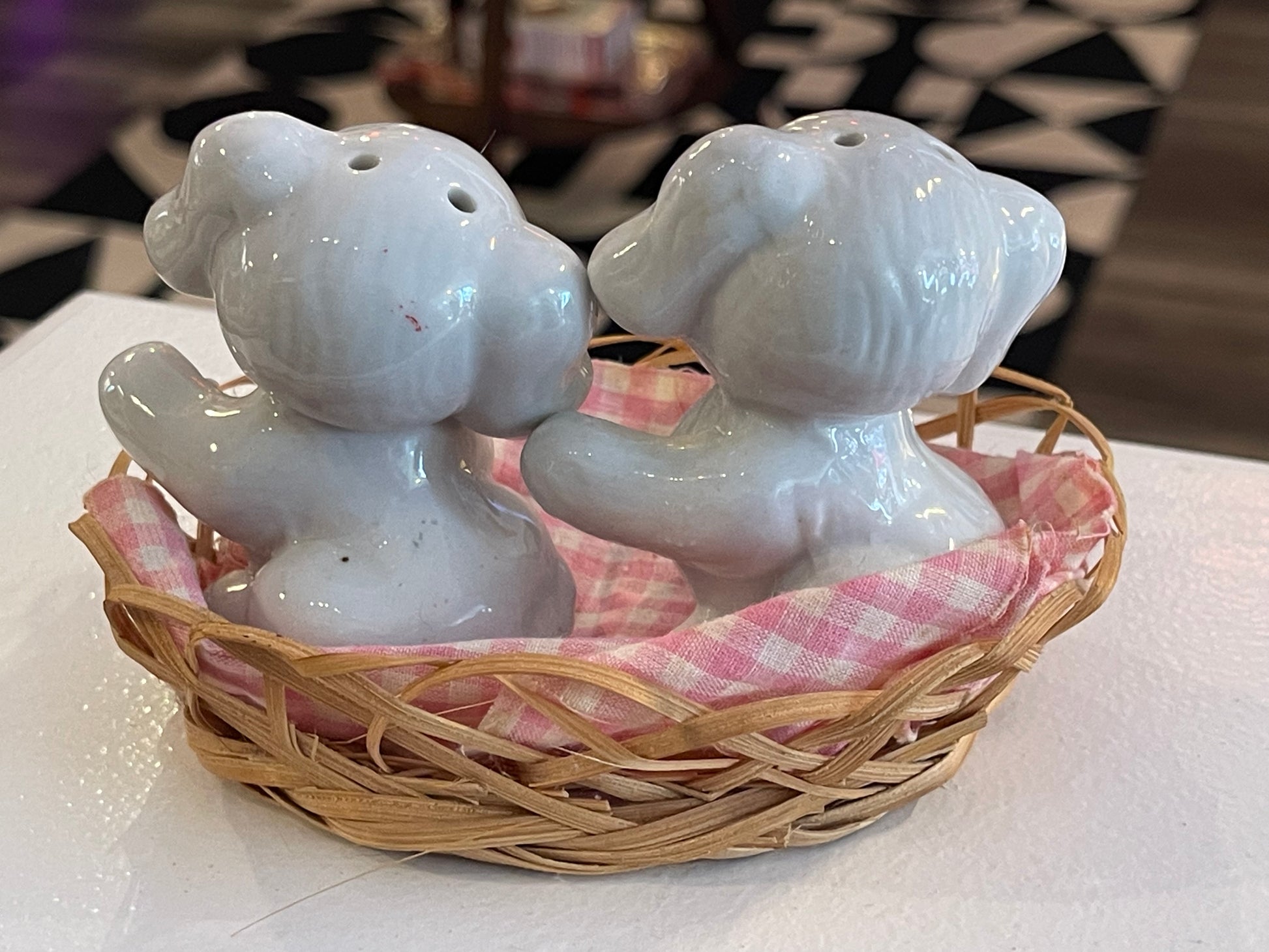 Basket of Puppies Salt and Pepper Shakers
