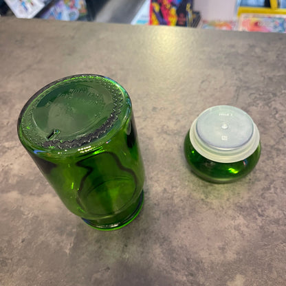 7” Green Bubble Top Apothecary Jar