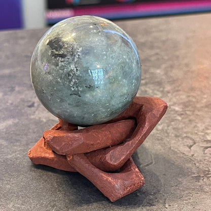 Crystal Spheres on Wooden Stands