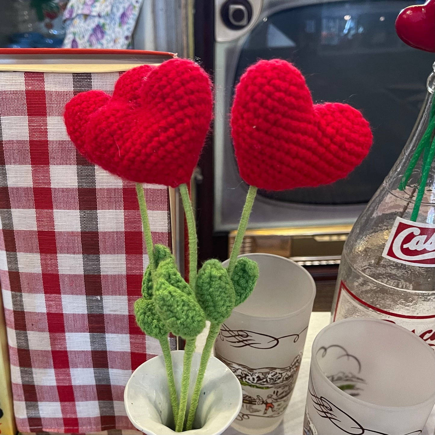 Crocheted Heart Flower