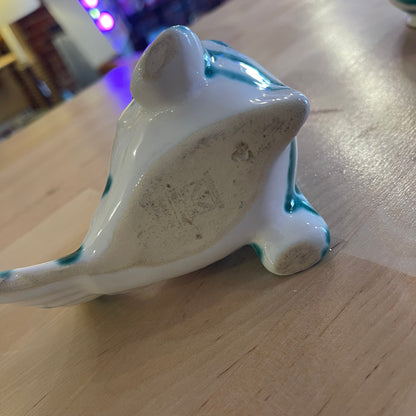 Gmundner Keramik Austria Green Flamed Fish Vase