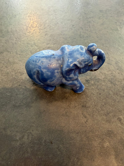 Blue Tiny Elephant Figurine