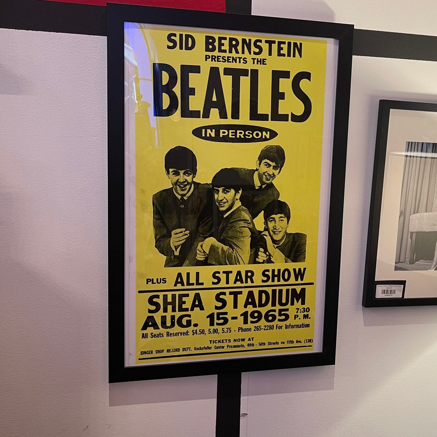 Framed Beatles Concert Poster
