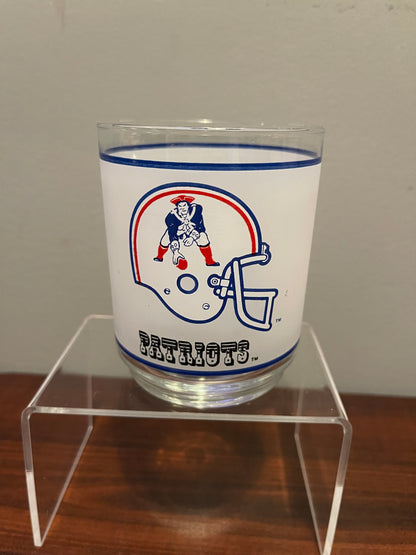 Patriots Frosted Rocks Glass
