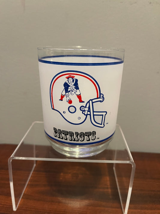 Patriots Frosted Rocks Glass