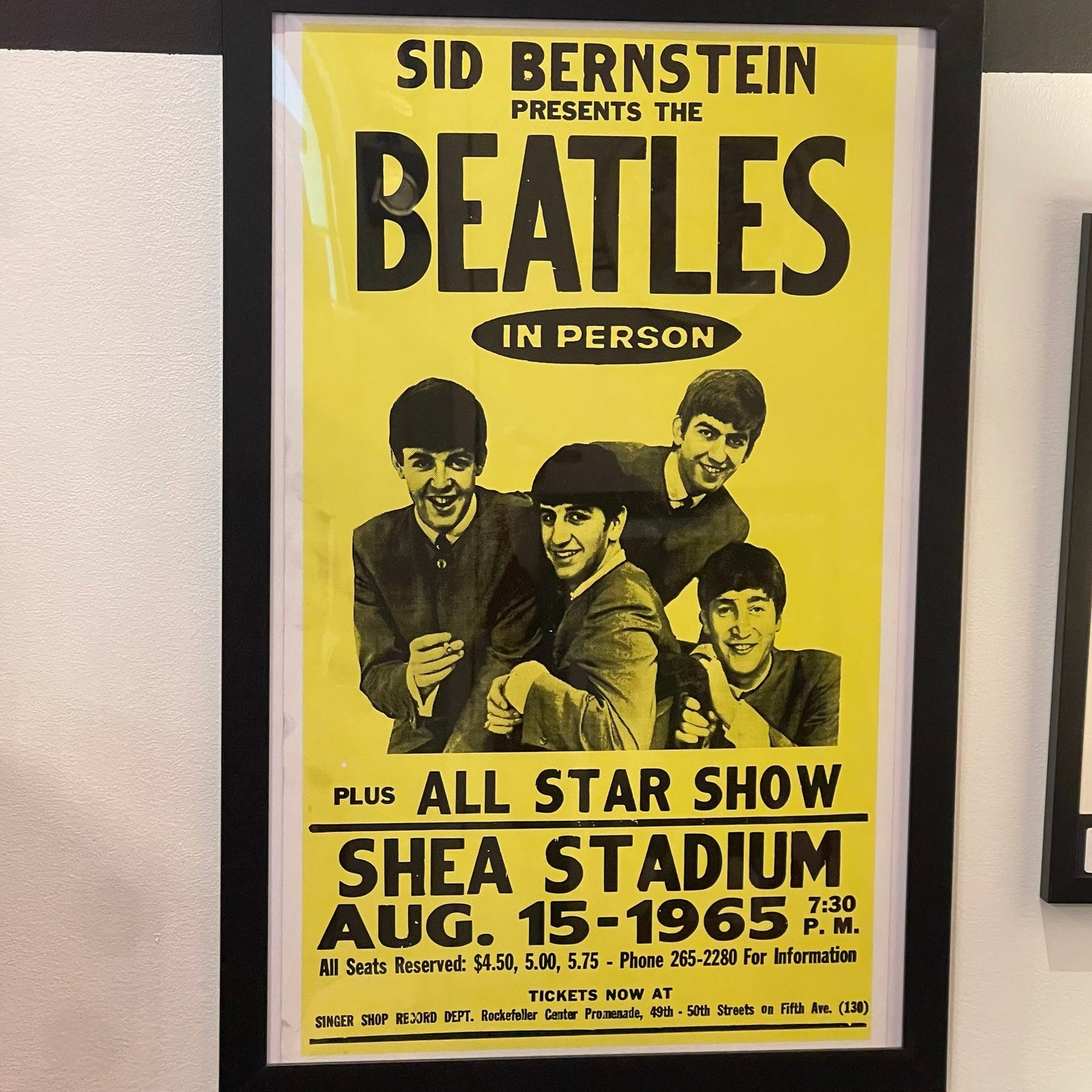 Framed Beatles Concert Poster