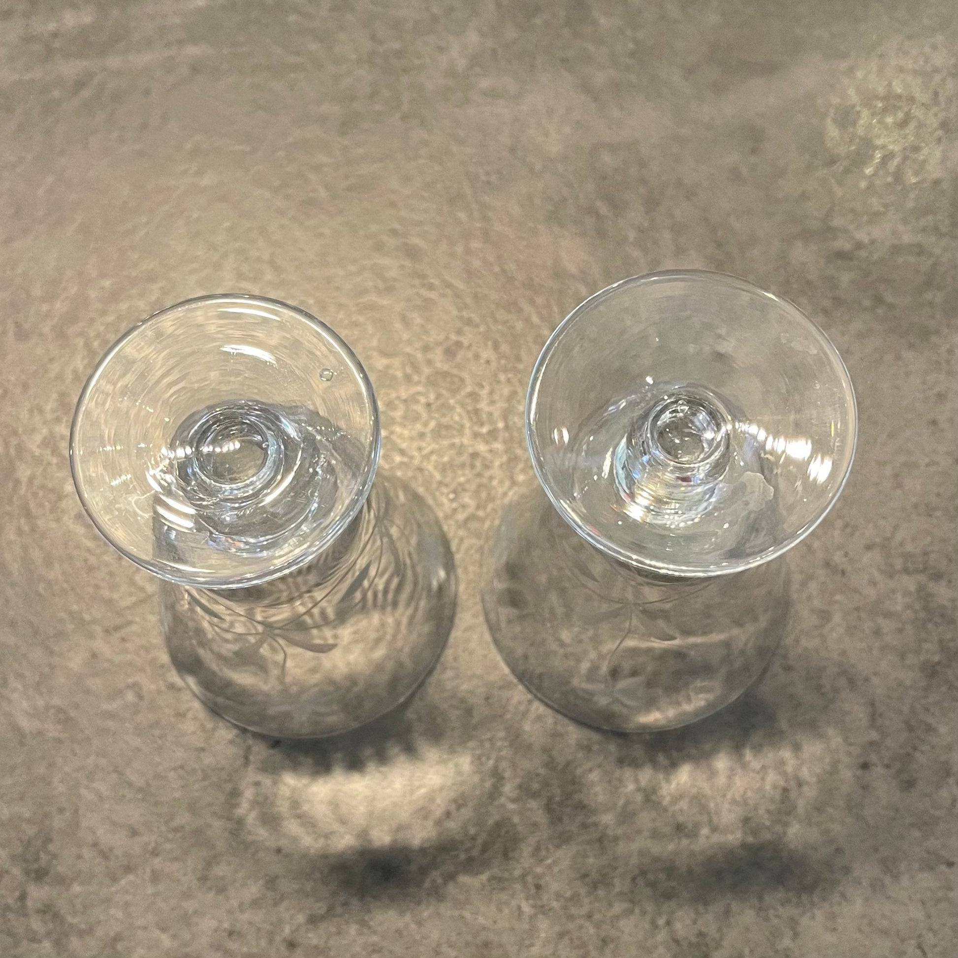 Set of 2 Etched Cordial Glasses