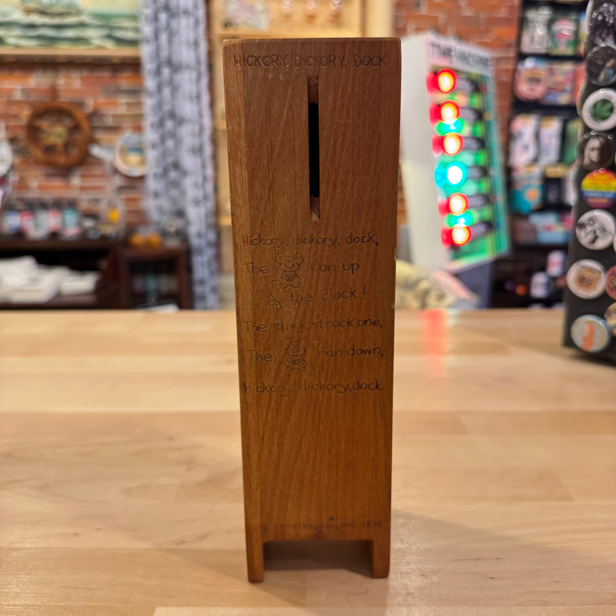 Wooden Hickory Dickory Clock Bank