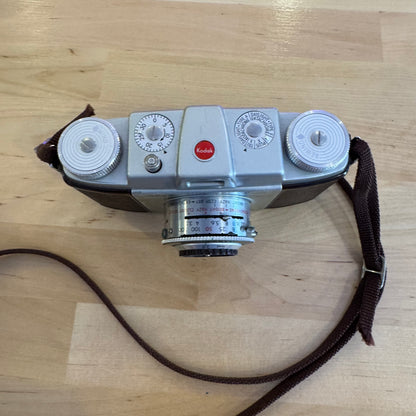 Working Kodak Pony 135 Viewfinder Camera & Brown Leather Field Case