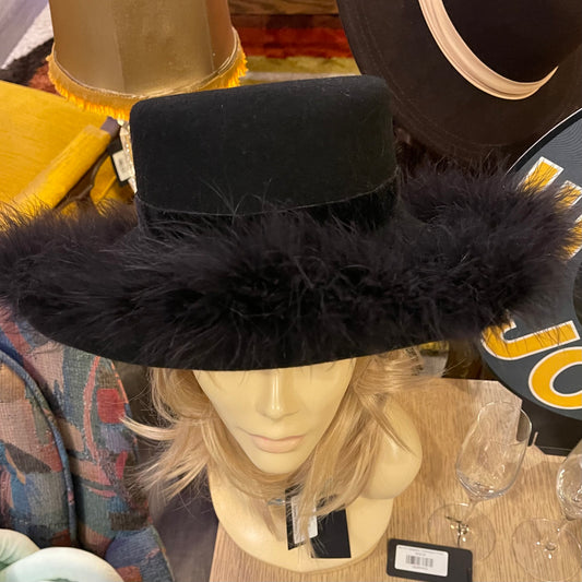 Black Hat with Marabou Trim