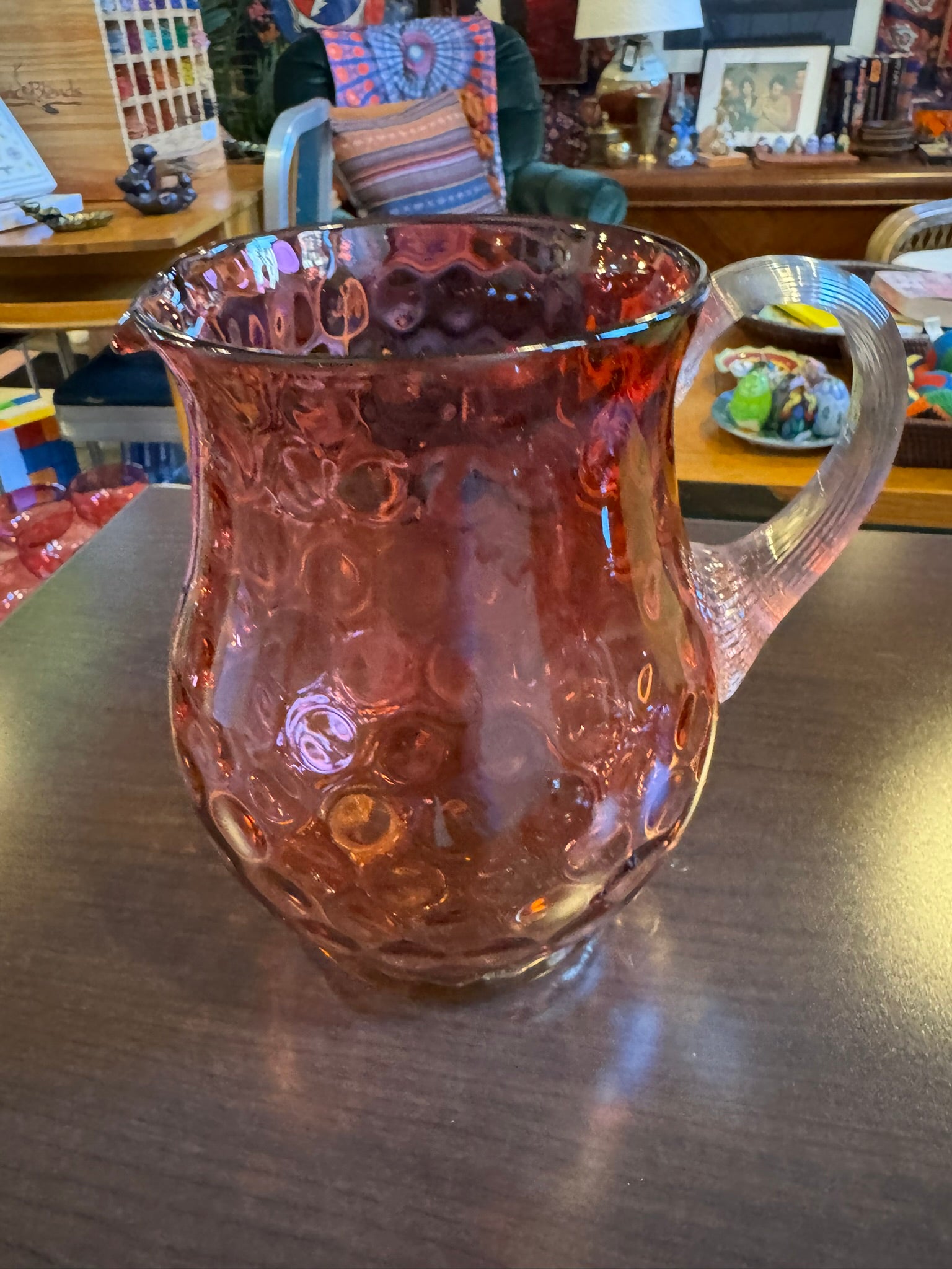Cranberry Glass Pitcher