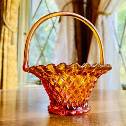 Orange Glass Quilted Basket