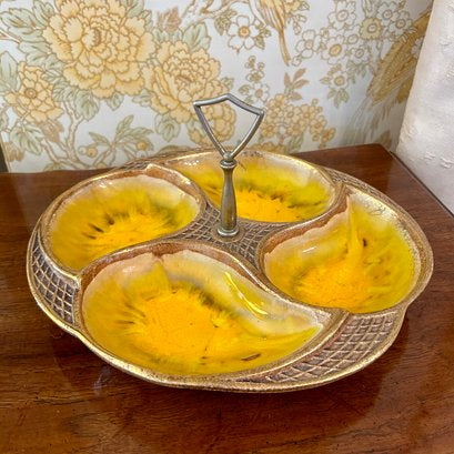 Mid-Century Snack Tray Yellow