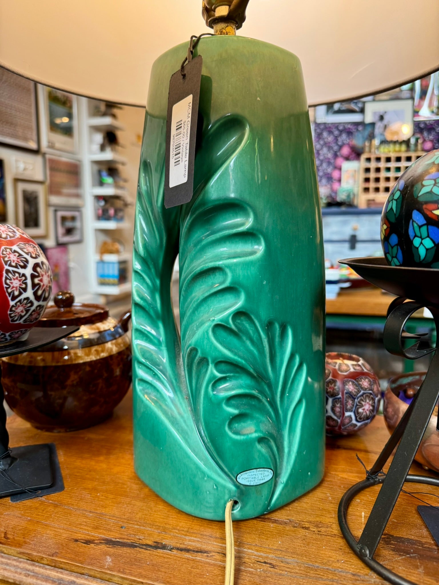 Underwriter's Green Botanical Design Lamp