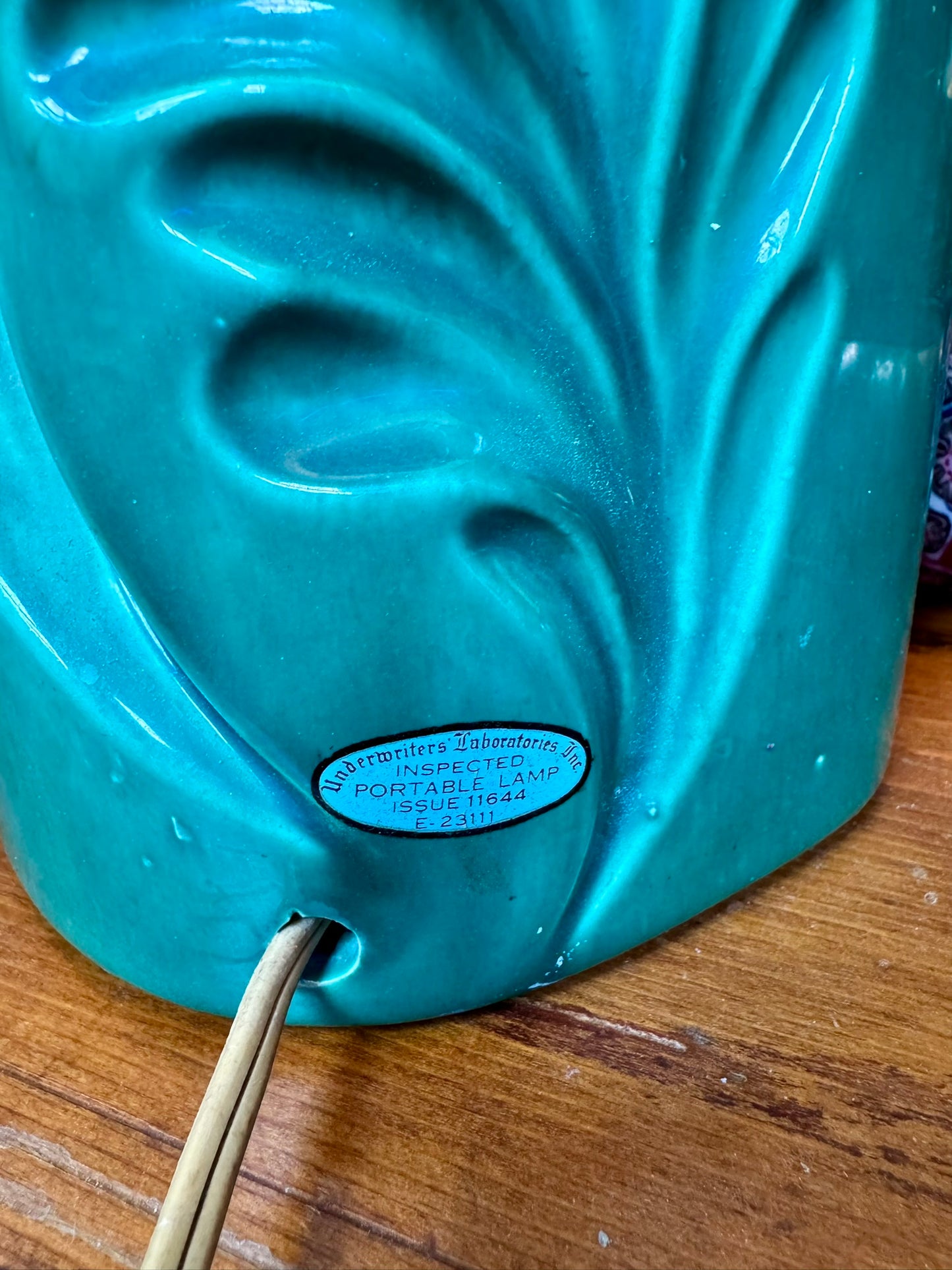 Underwriter's Green Botanical Design Lamp