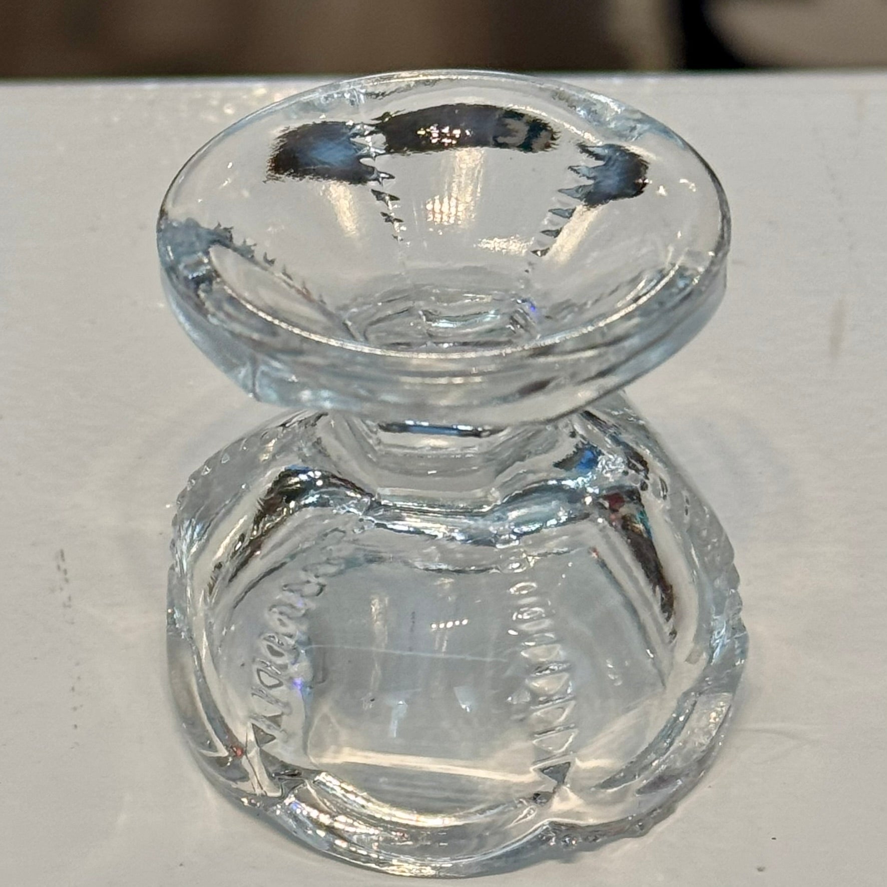 Set of 5 Footed Salt Cellars Pressed Vintage Glass