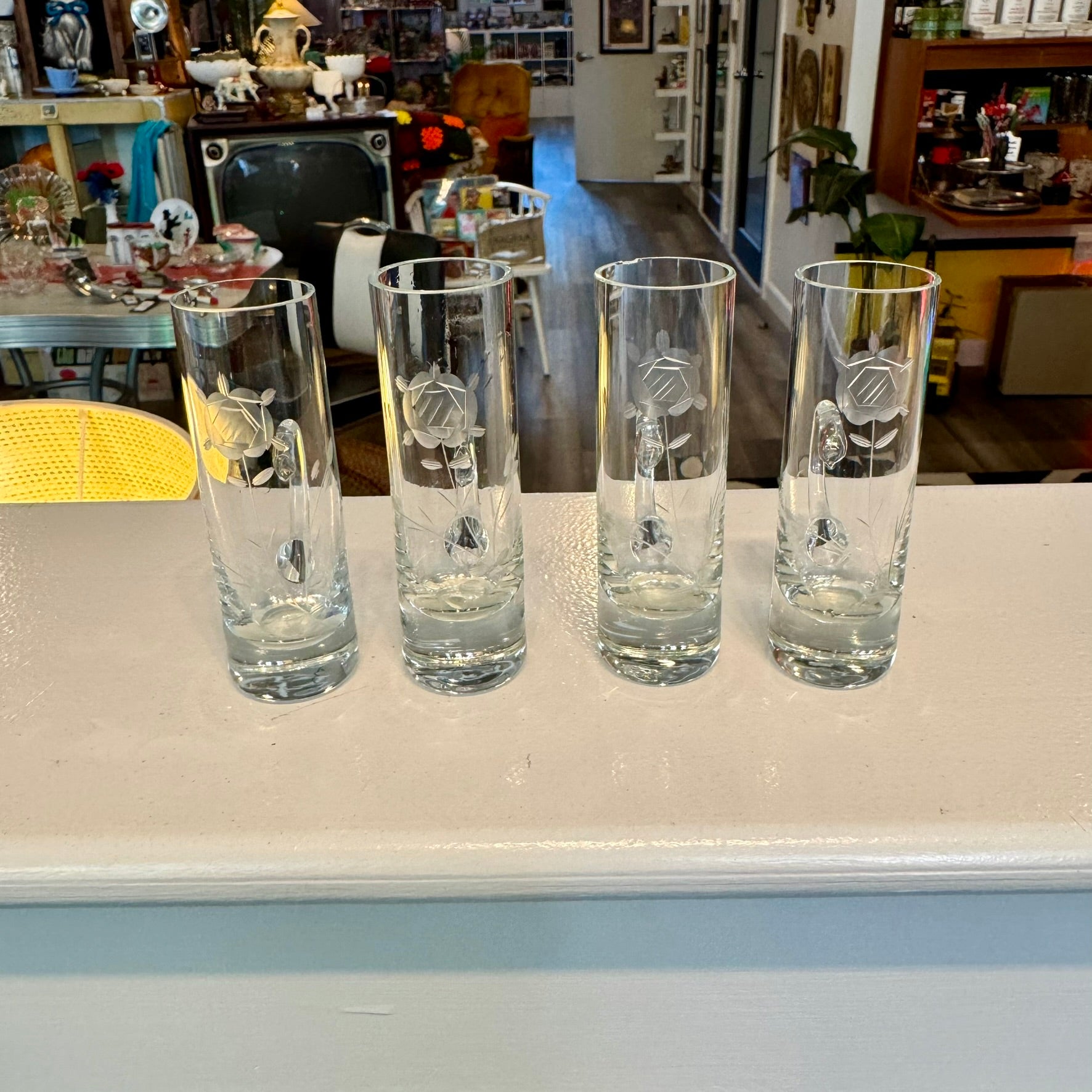 Shot Aperitif/Digestif/Liqueur Cups - Set of 4 Polish Cut Crystal