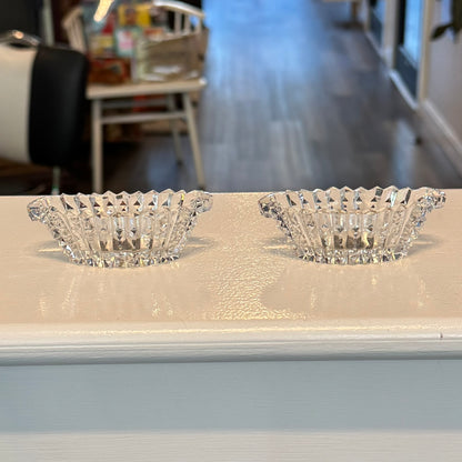 Pair of Irving W. Rice NYC Cut Crystal Salt Cellars