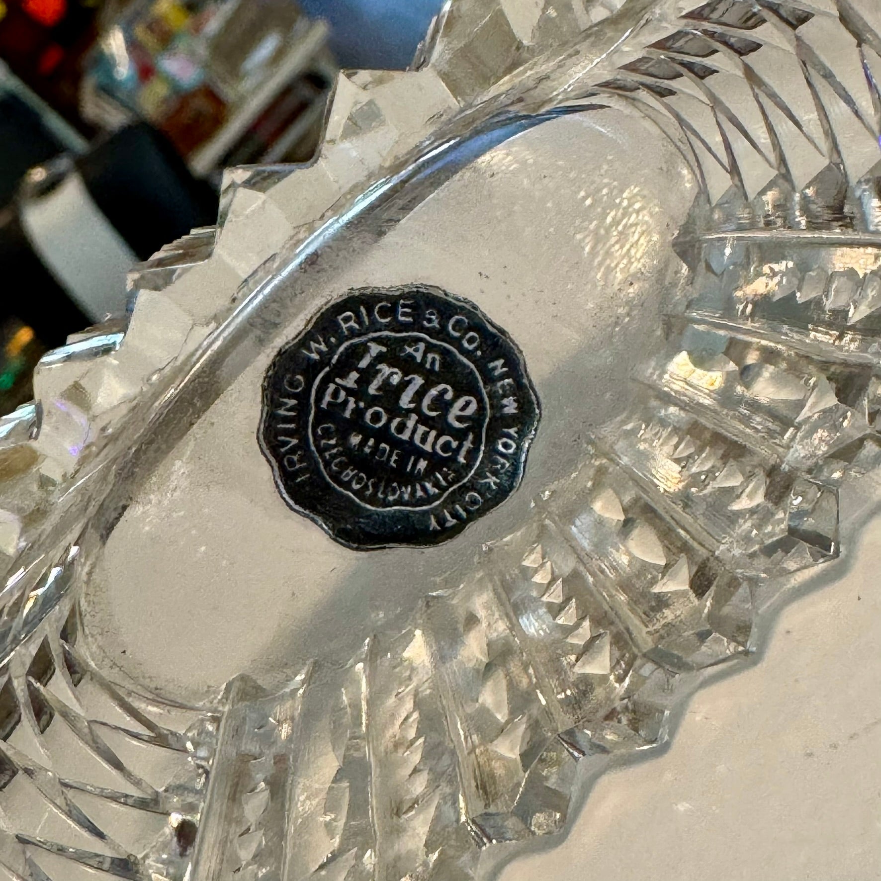 Pair of Irving W. Rice NYC Cut Crystal Salt Cellars