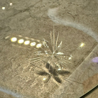 Cut Glass Plate With 6 Pointed Stars Atomic Style 13.5" Diameter