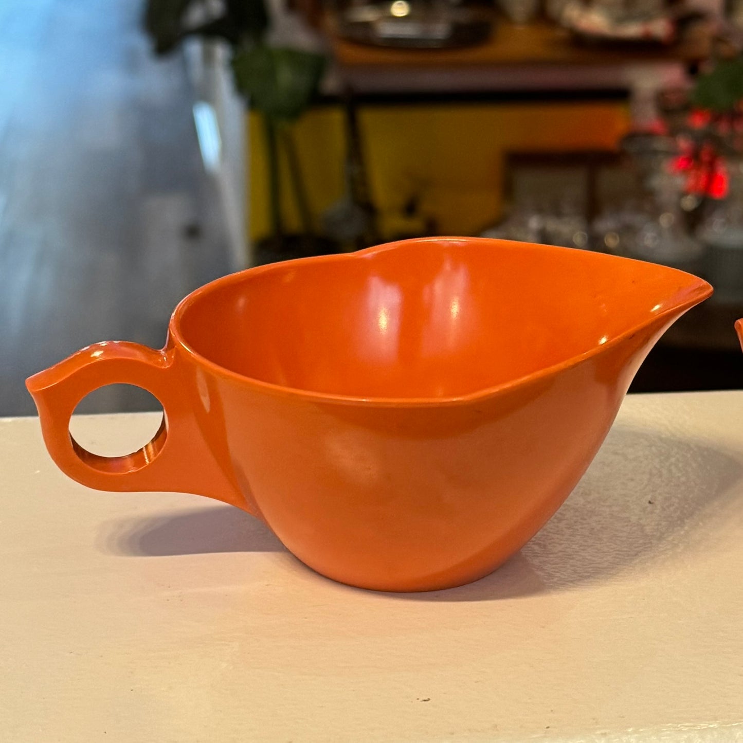 Melmac Style Melamine Sugar and Creamer Set Orange