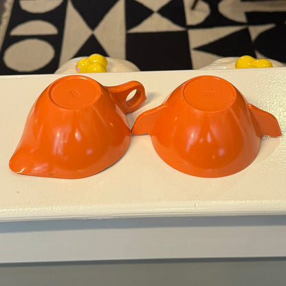 Melmac Style Melamine Sugar and Creamer Set Orange