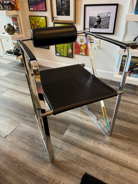 1982 Rare Mario Botta Chrome Postmodern Seconda Chair for Alias Furniture of Italy