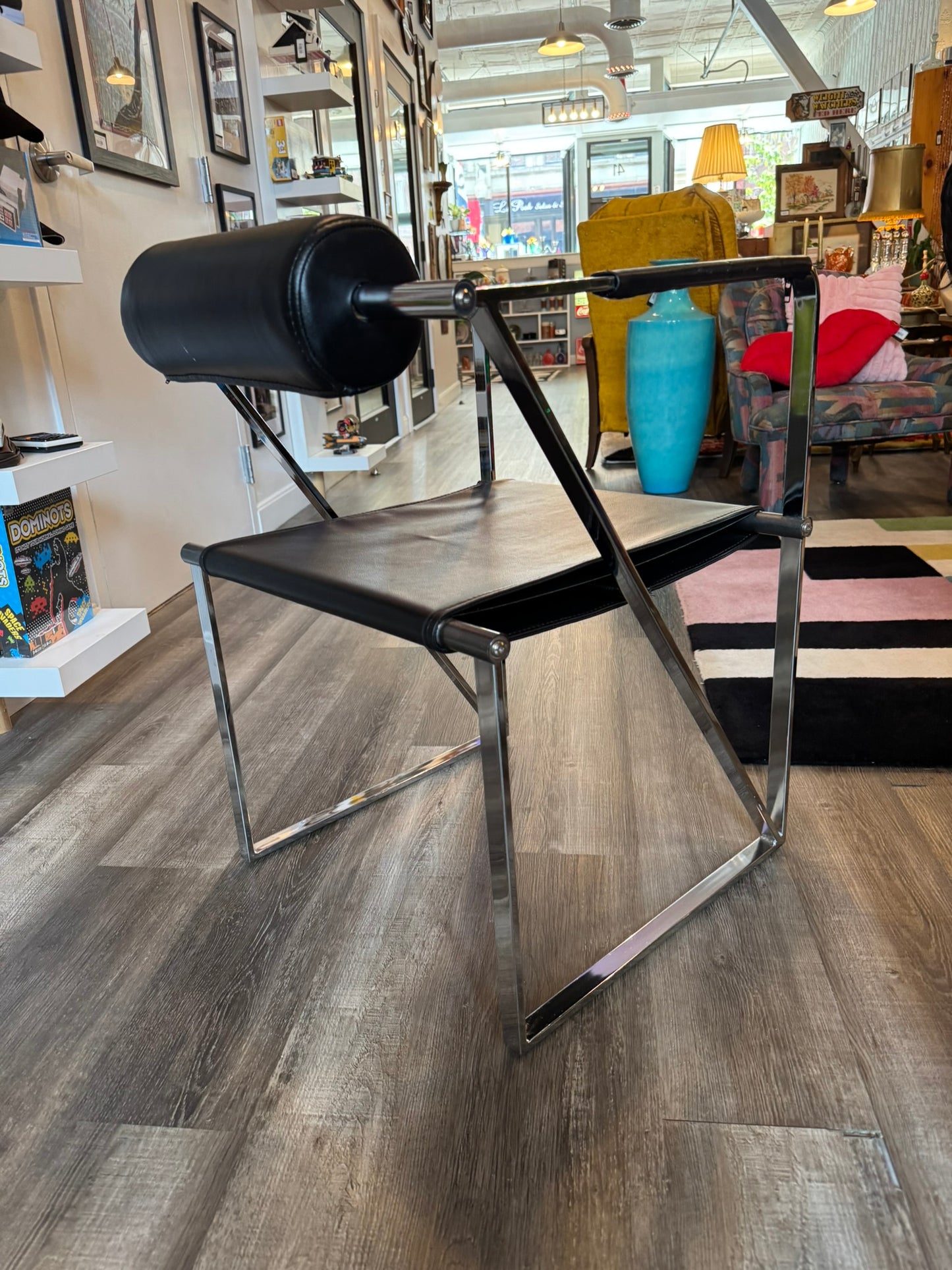 1982 Rare Mario Botta Chrome Postmodern Seconda Chair for Alias Furniture of Italy