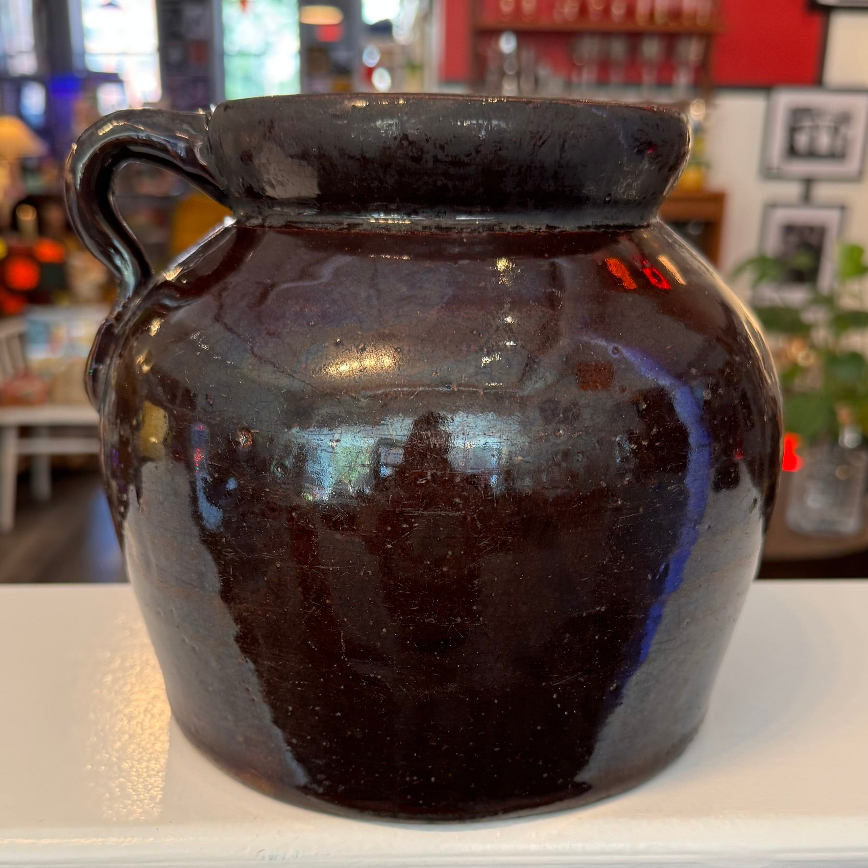 Vintage Pottery Glazed Beanpot