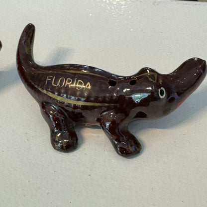 Florida Alligator Salt and Pepper Shakers Vintage