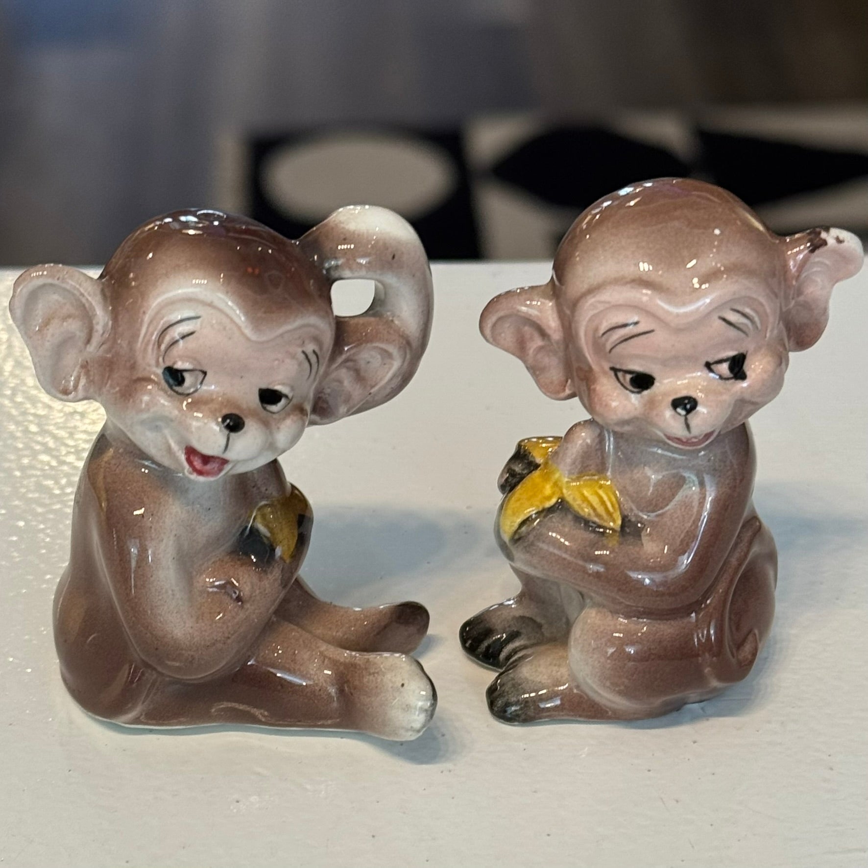 Monkeys with Bananas Salt and Pepper Shakers Vintage