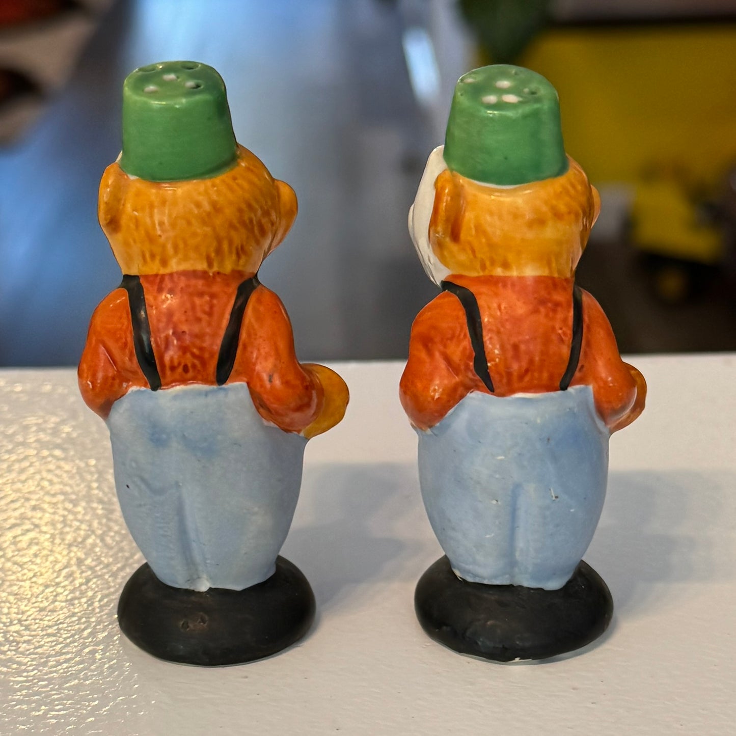 Monkeys with Fez Hats Salt and Pepper Shakers Vintage
