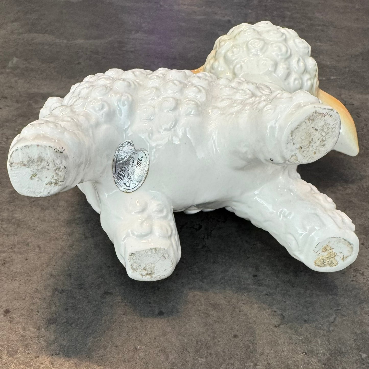Vintage Nursery Accents Baby Lamb Planter Figurine Japan 60s