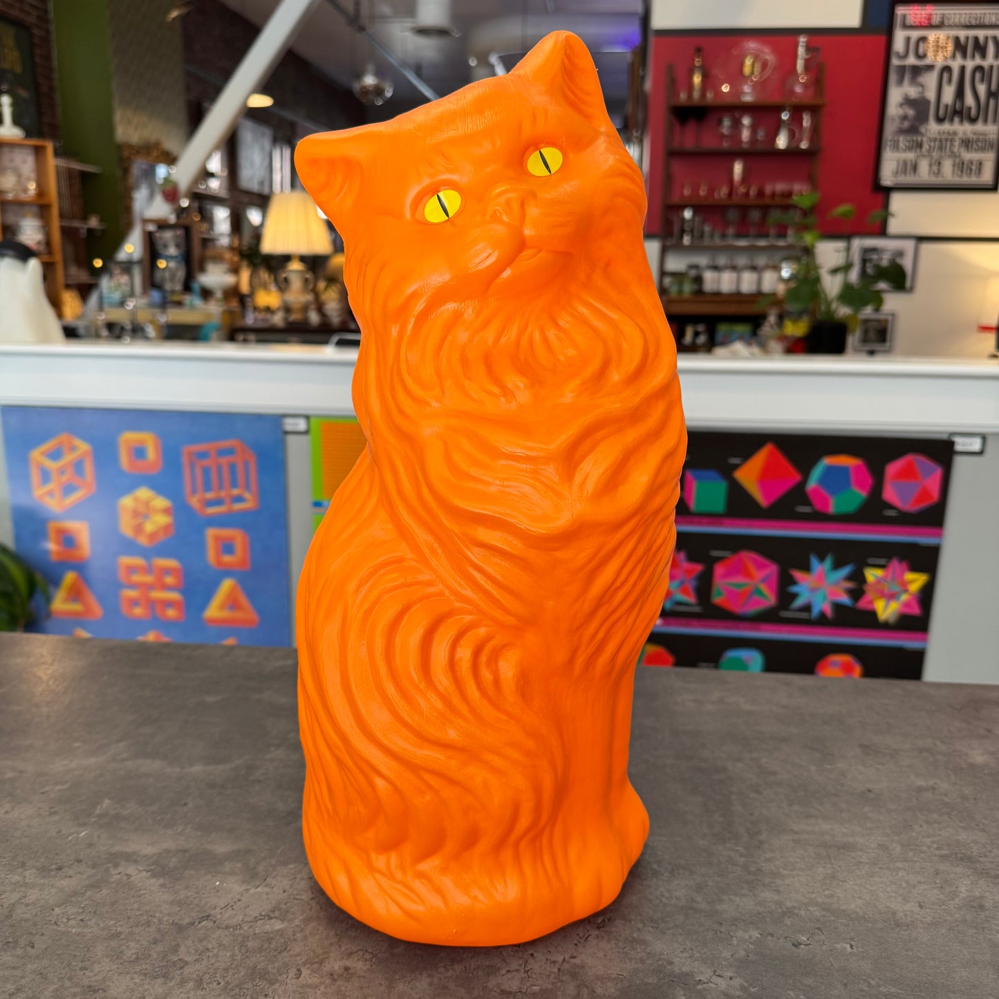 Blow Mold Plastic Cat Figure
