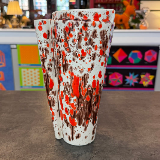 Vintage MCM Splatterware Glazed Vase